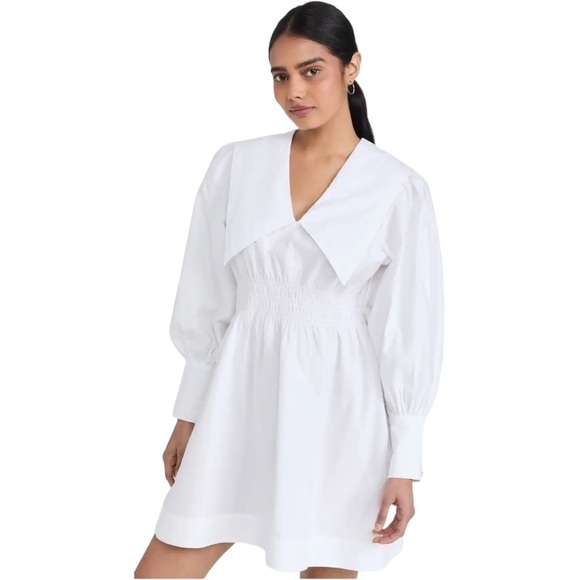 NWT GANNI Poplin Collar Dress - Picture 1 of 14